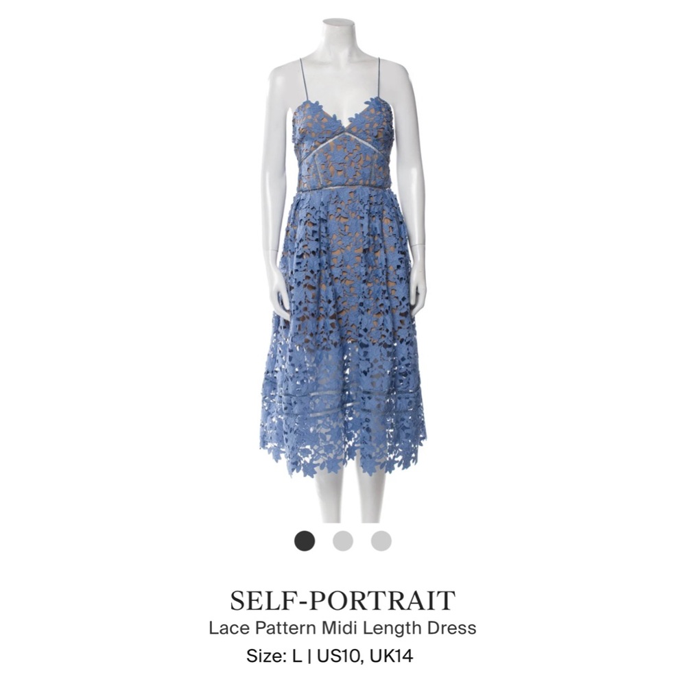 Self Portrait blue lace dress